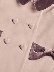 Monsoon Brown Charlotte Velvet Bow A-Line Coat - Image 2 of 2