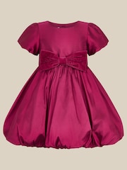 Monsoon Red Baby Velvet Bow Bubble Hem Dress - Image 1 of 3