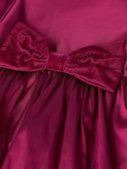 Monsoon Red Baby Velvet Bow Bubble Hem Dress - Image 3 of 3