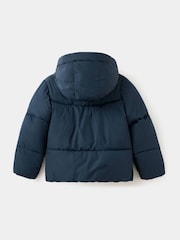 Mango Blue Short Hooded Puffer Tina Coat - Image 5 of 7