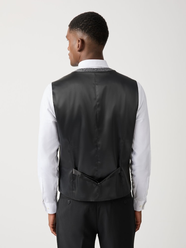 Grey Floral Occasion Waistcoat - Image 4 of 4 Grey Floral Occasion Waistcoat - Image 4 of 4