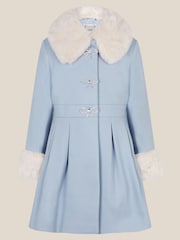 Monsoon Blue Isabella Faux Fur Collar Coat - Image 1 of 2