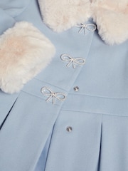 Monsoon Blue Isabella Faux Fur Collar Coat - Image 2 of 2