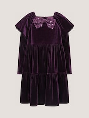 Monsoon Purple Verna Velvet Tiered Party Dress - Image 1 of 2