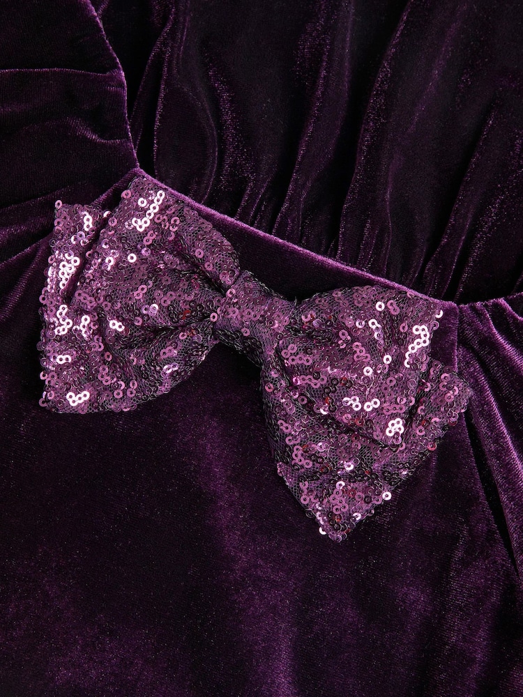 Monsoon Purple Verna Velvet Tiered Party Dress - Image 2 of 2 Monsoon Purple Verna Velvet Tiered Party Dress - Image 2 of 2