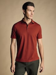برتقالي - قميص بولو بيكيه قطن سادة بكم قصير Tyrwhitt من Charles Tyrwhitt - صورة 1 من 5