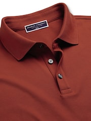 برتقالي - قميص بولو بيكيه قطن سادة بكم قصير Tyrwhitt من Charles Tyrwhitt - صورة 4 من 5