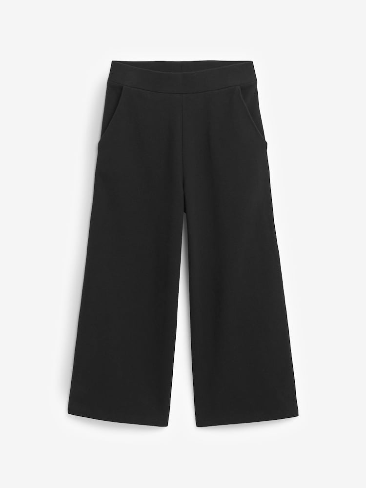 Black Wide Leg Jersey Trousers (3-16yrs) - Image 1 of 3