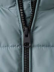 Mango Dark Blue Hooded Puffer Amerlong Coat - Image 5 of 6