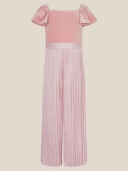 Қызғылт - Monsoon Quinn Velvet Pleated Jumpsuit - 2суретінің 1 суреті