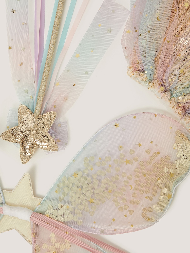 Monsoon Pink Sequin Rainbow Fairy Dress Up Set - Image 2 of 2 Monsoon Pink Sequin Rainbow Fairy Dress Up Set - Image 2 of 2