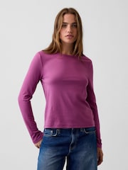 Morado - Gap Vintage Soft Long Sleeve T-Shirt - Imagen 1 de 4
