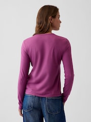 Morado - Gap Vintage Soft Long Sleeve T-Shirt - Imagen 2 de 4
