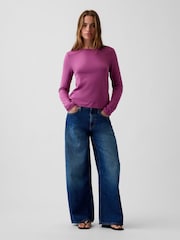 Morado - Gap Vintage Soft Long Sleeve T-Shirt - Imagen 3 de 4