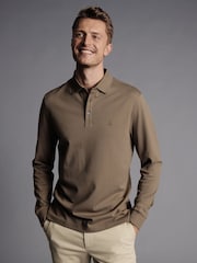 قميص بولو بيكيه سادة بكم طويل من Charles Tyrwhitt - صورة 1 من 5