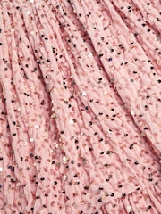 Monsoon Pink Fenella Sequin Velvet Party Dress - Image 3 of 3