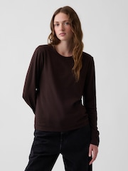 Marrón oscuro - Gap Vintage Soft Long Sleeve T-Shirt - Imagen 1 de 4
