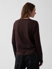 Marrón oscuro - Gap Vintage Soft Long Sleeve T-Shirt - Imagen 2 de 4