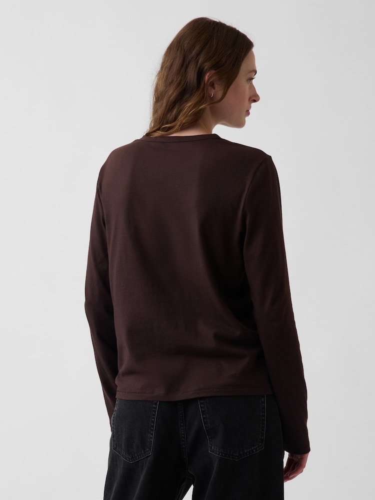 Marrón oscuro - Gap Vintage Soft Long Sleeve T-Shirt - Imagen 2 de 4