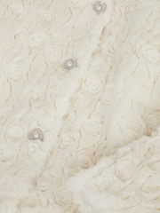 Monsoon Cream Cornelli Embroidered Faux Fur Jacket - Image 2 of 2