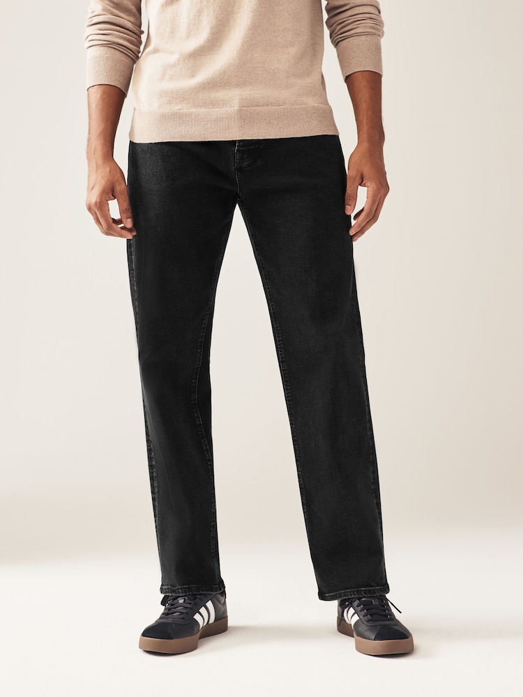 Black Classic Stretch Relaxed Fit Jeans - Image 1 of 10