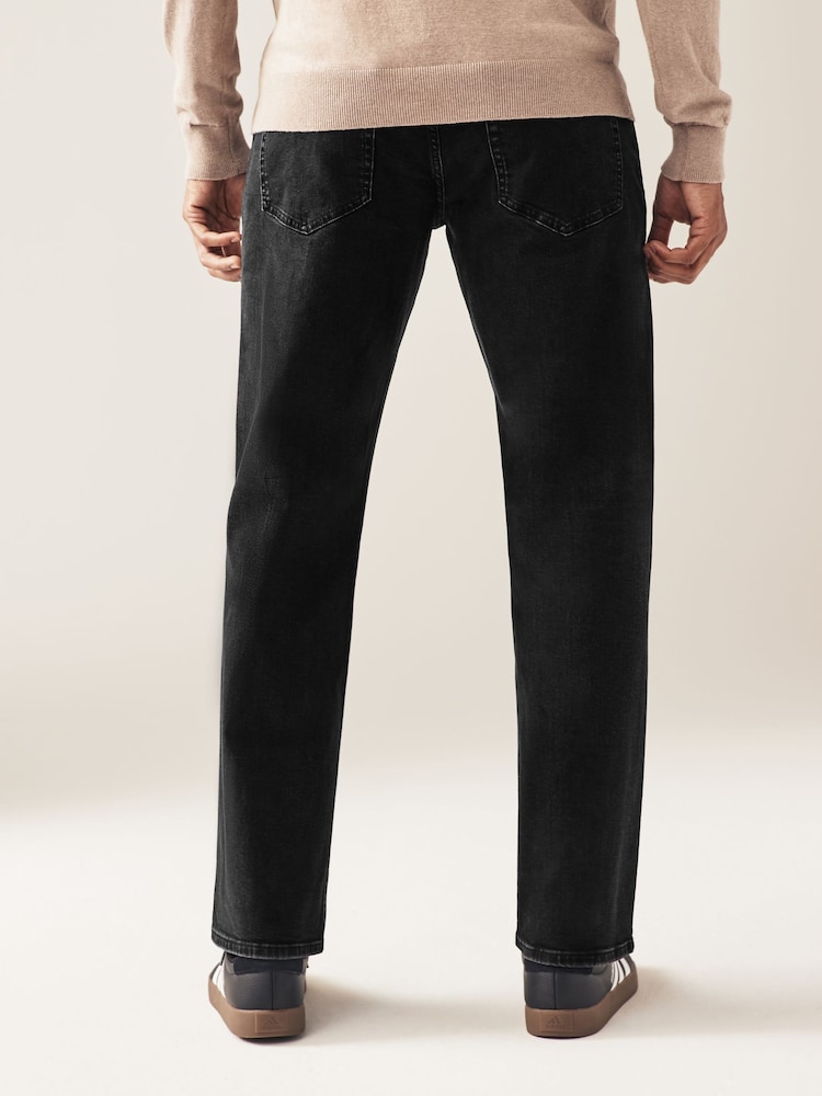 Schwarz - Klassische Stretch-Jeans in Relaxed Fit - Image 4 of 10