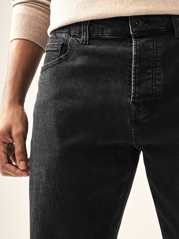 Schwarz - Klassische Stretch-Jeans in Relaxed Fit - Image 5 of 10