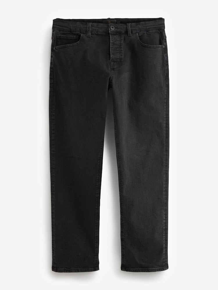 Schwarz - Klassische Stretch-Jeans in Relaxed Fit - Image 6 of 10