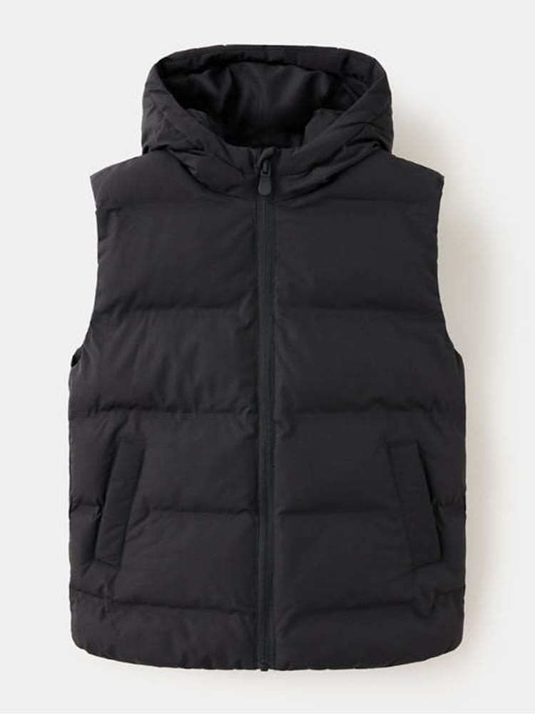 Mango Black Hooded Manel Gilet - Image 1 of 3