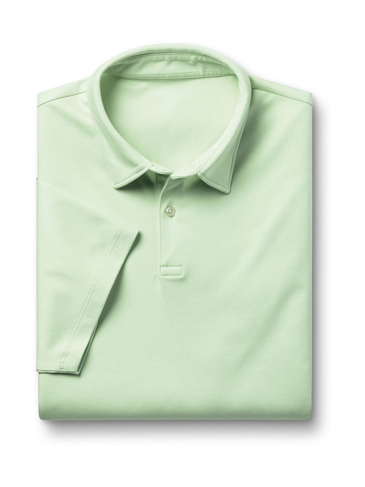 Charles Tyrwhitt Green 100% Cotton Plain Short Sleeve Jersey Polo Shirt - Image 3 of 5