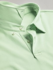 Charles Tyrwhitt Green 100% Cotton Plain Short Sleeve Jersey Polo Shirt - Image 5 of 5