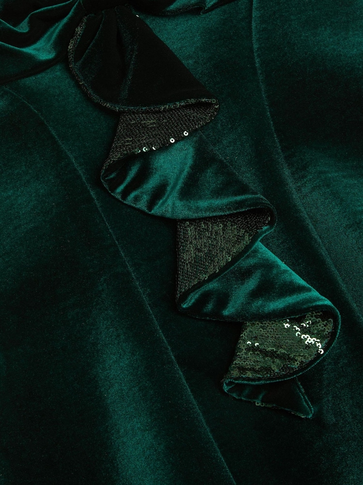 Monsoon Green Genevieve Sequin Bow Velvet Party Dress - Image 2 of 2 Monsoon Green Genevieve Sequin Bow Velvet Party Dress - Image 2 of 2