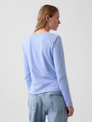 Azul claro - Gap Vintage Soft Long Sleeve T-Shirt - Imagen 2 de 4