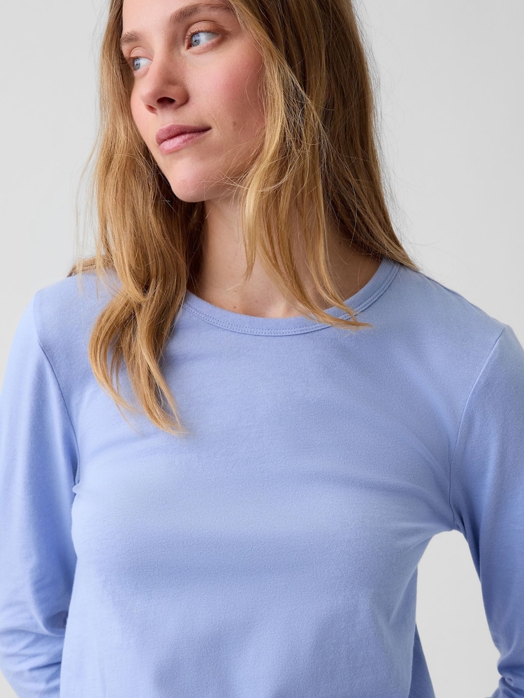 Azul claro - Gap Vintage Soft Long Sleeve T-Shirt - Imagen 4 de 4