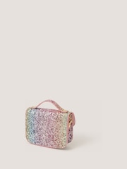 Monsoon Pink Rainbow Glitter Satchel Bag & Hair Clips Set - Image 2 of 4