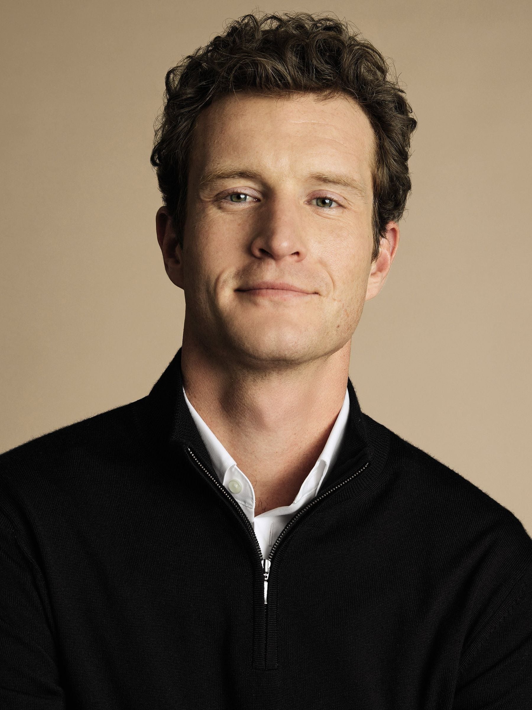 Buy Charles Tyrwhitt Black Pure Merino Quarter Zip Jumper from