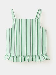 Mango Green Stripe Frill Blouse - Image 1 of 1