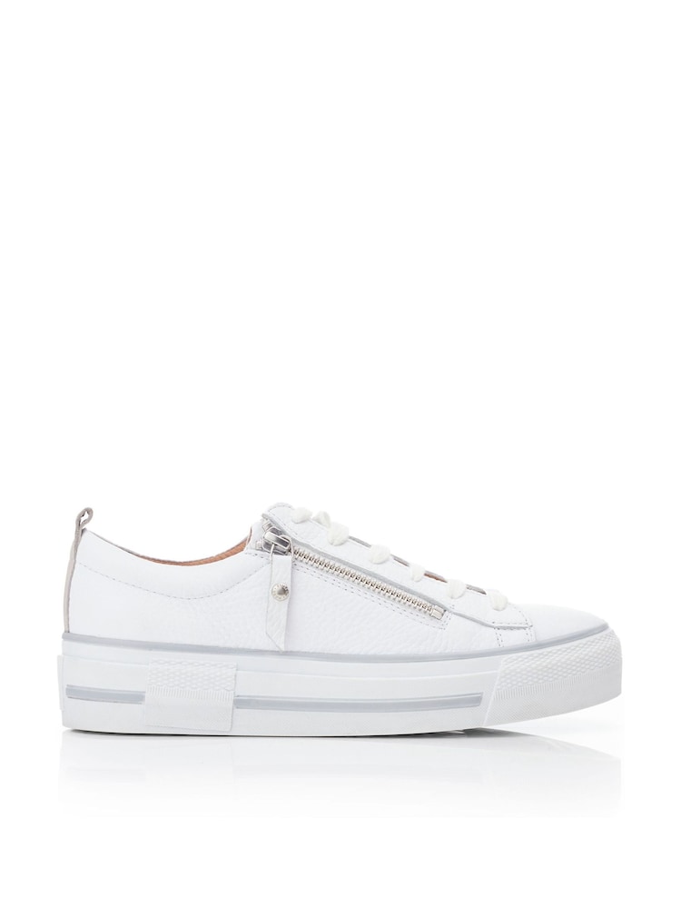 Moda In Pelle FILICIAN CHUNKY LEATHER TRAINER WITH ZIP AND LACE-UP CLOSURE - Image 1 of 3