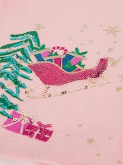 Monsoon Pink Sequin Reindeer Christmas Top - Image 2 of 2