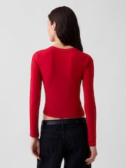 Gap Red Close Knit Jersey Long Sleeve T-Shirt - Image 2 of 4