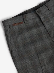 Navy Blue Brown Check Slim Tapered Trimmed Check Heritage Trousers - Image 3 of 5