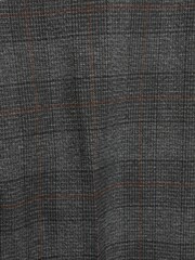 Navy Blue Brown Check Slim Tapered Trimmed Check Heritage Trousers - Image 4 of 5