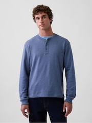 Zils - Gap Relaxed Henley T-krekls - Attēls 1 no 5