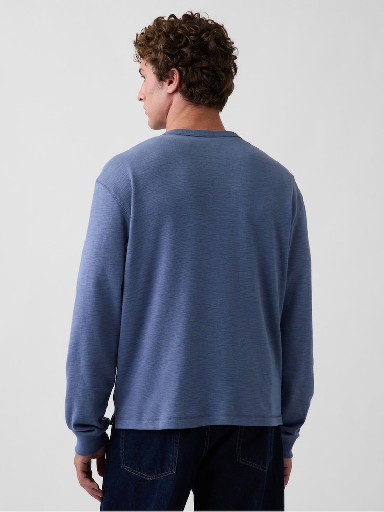 Zils - Gap Relaxed Henley T-krekls - Attēls 2 no 5