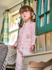 JoJo Maman Bébé Pink Mouse Check Pyjamas - Image 1 of 8