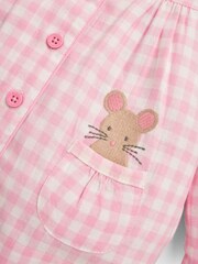 JoJo Maman Bébé Pink Mouse Check Pyjamas - Image 7 of 8