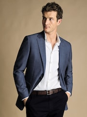 Charles Tyrwhitt Blue/White Proper Blazer Classic Fit Jacket - Image 1 of 5