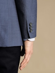 Charles Tyrwhitt Blue/White Proper Blazer Classic Fit Jacket - Image 4 of 5