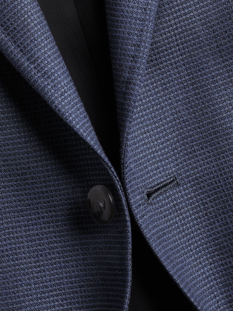 Charles Tyrwhitt Blue/White Proper Blazer Classic Fit Jacket - Image 5 of 5