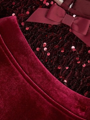 Monsoon Red Heidi Velvet Sequin Top & Skirt Set - Image 2 of 2